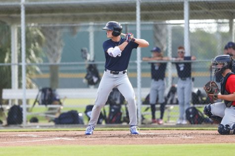 Tucker prepares for a pitch